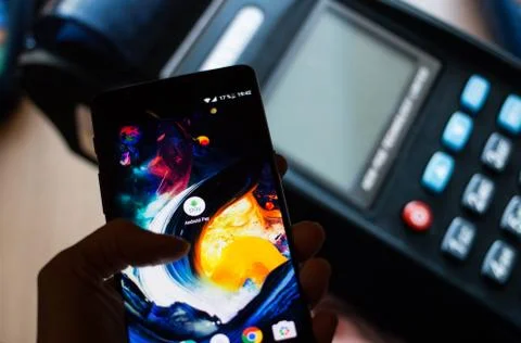 Payment service Android Pay Stock Photos