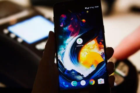 Payment service Android Pay Stock Photos