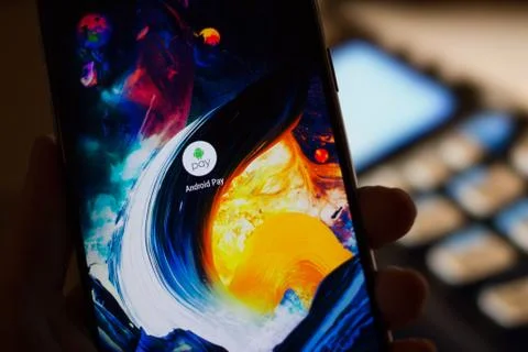 Payment service Android Pay Stock Photos