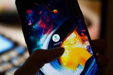 Payment service Android Pay Stock Photos