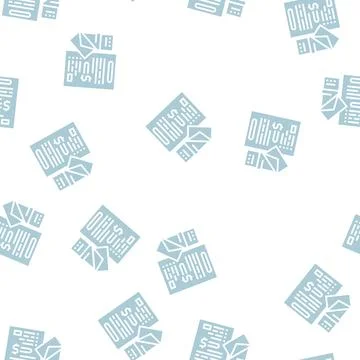Payment for service glyph seamless pattern 스톡 일러스트