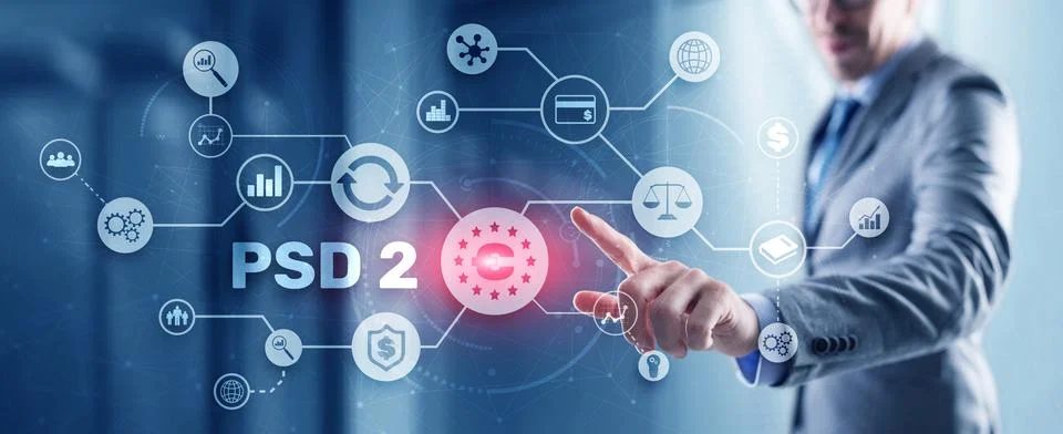 Payment Services Directive revised PSD2. EU Payment Directive Foto stock