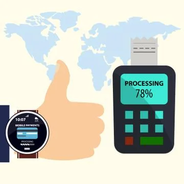 Payment with smart watches Stock Illustration