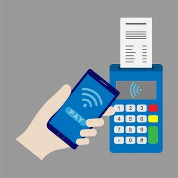 Payment with smartphone concept Stock Illustration