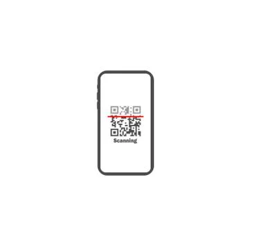 Payment by smartphone scan qr code - gray flat vector icon. Stylish design bu イラスト素材