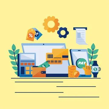Payment solutions icon collection Stock Illustration