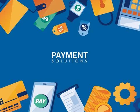 Payment solutions icons Stock Illustration