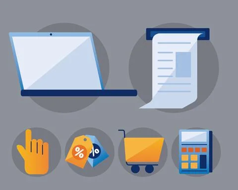 Payment solutions symbols Stock Illustration
