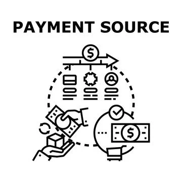 Payment source concept for digital transaction processes 스톡 일러스트