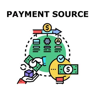 Payment source concept for digital transaction processes Stock Illustration
