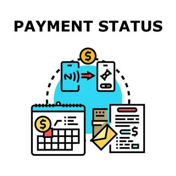 Payment status checking and financial transactions scheduling Stock Illustration