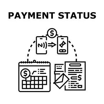 Payment status checking and financial transactions scheduling Stock Illustration