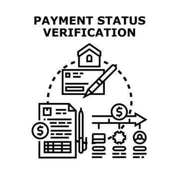 Payment status verification process concept presenting financial transaction Stock Illustration