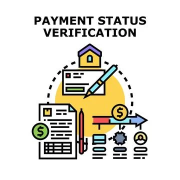 Payment status verification process concept presenting financial transaction Stock Illustration