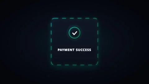 Payment success notification animation with green checkmark ui Stock Footage 337554711
