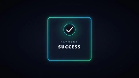 Payment success notification ui animation with neon glowing border and chec.. Stock Footage 337554712