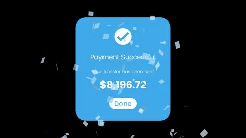 Payment successful concept animation isolated on black background Vídeo Stock 330298338