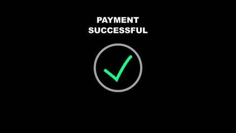 Payment successful confirmation screen with a green checkmark inside a circ.. Stock Illustration