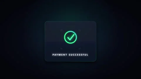 Payment successful notification ui animation with glowing green checkmark t.. Stock Footage 337554540