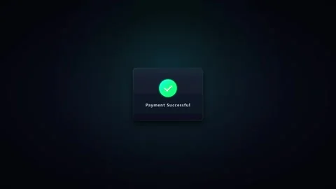 Payment successful notification ui animation with green checkmark on dark b.. Stock-Footage 337554710