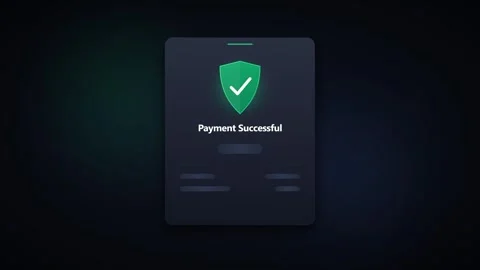 Payment successful notification ui animation with green shield security tra.. Stock Footage 337564128