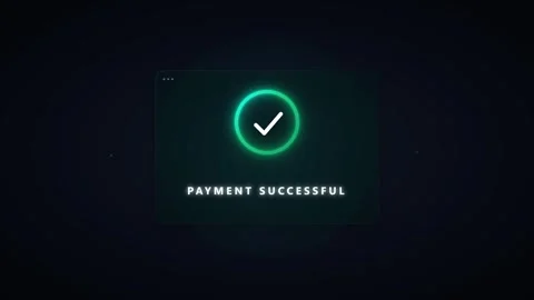 Payment successful ui animation with glowing green checkmark and loading ci.. Stock-Footage 337554506