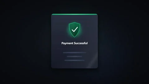 Payment successful ui animation: secure online transaction confirmation wit.. Stock Footage 337564116