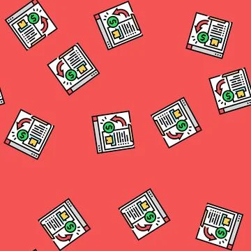 Payment supplier vector seamless pattern Stock Illustration