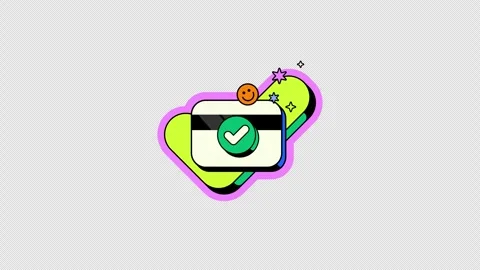 Payment sync to success neo memphis UI overlay process animation Stock Footage 332272427