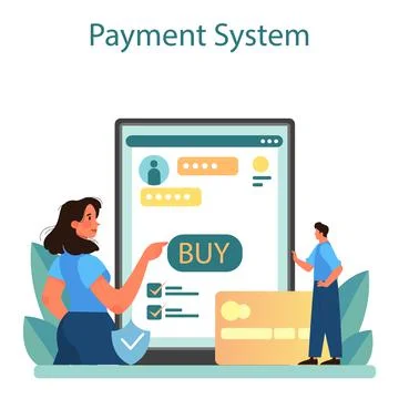 Payment system online service or platform. Website payment system Stock Illustration