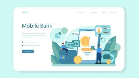 Payment system web banner or landing page. Website payment system Stock Illustration