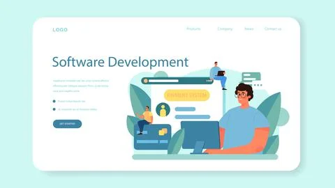 Payment system web banner or landing page. Website payment system Stock Illustration