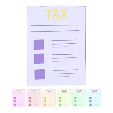 Payment tax form vector cartoon graphic Stock Illustration