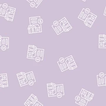 Payment of taxes line seamless pattern Stock Illustration