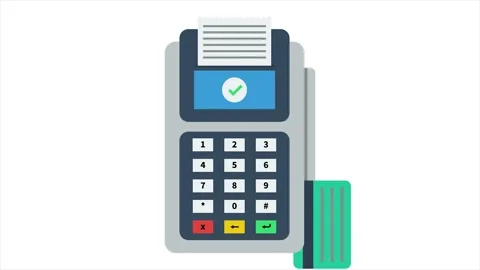 Payment terminal animated. Card payment. Online payment. E-commerce. 4k video. Stock-Footage 158354690