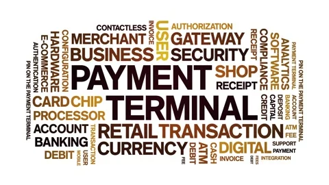 Payment Terminal animated word cloud,animation kinetic typography seamless loop Stock Footage 300729991