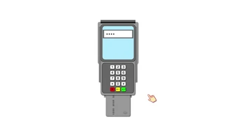 Payment terminal. Card payment. Animation on a white background. Stock Footage 158296381