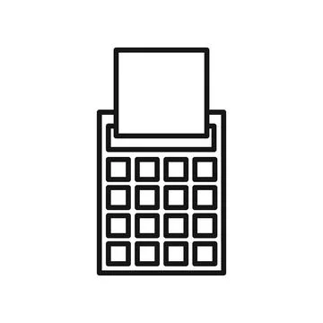 Payment terminal icon Black line art vector logo Stock Illustration
