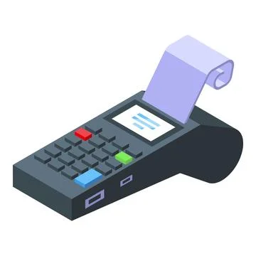 Payment terminal icon isometric vector. Market global Illustrazione stock