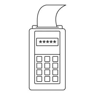 Payment terminal icon, outline style Stock Illustration