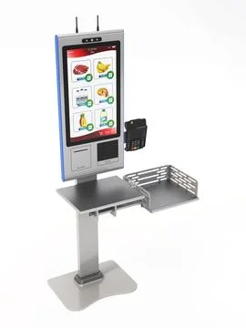 Payment terminal kiosk isolated on white background. 3D illustration Stock Illustration