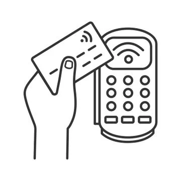 Payment terminal linear icon Stock Illustration