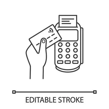 Payment terminal linear icon Stock Illustration