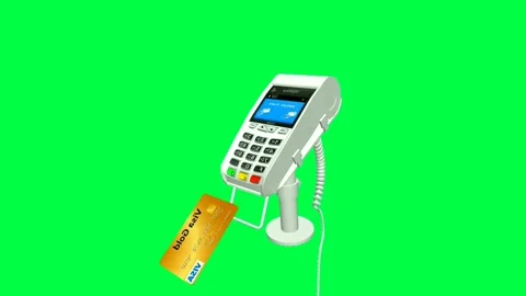 Payment Terminal Machine Animation Green Background Stock video video Footag Video stock 280265204