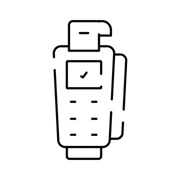 Payment terminal machine processing approved transaction icon Stock Illustration