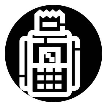 Payment terminal machine processing digital transactions icon Stock Illustration