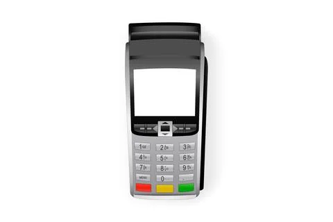 Payment terminal mockup - top view Stock Illustration
