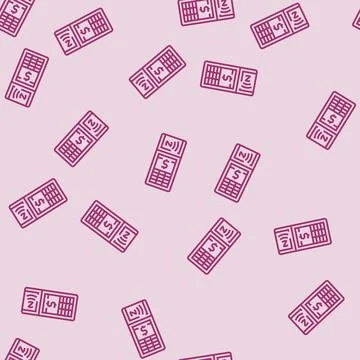 Payment terminal nfc technology line seamless pattern Stock Illustration