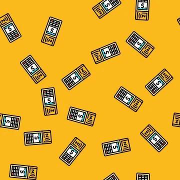 Payment terminal nfc technology vector seamless pattern Stock Illustration