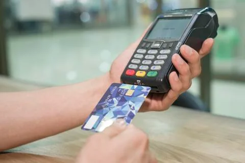 Payment on the terminal Stock Photos